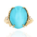 Ring 53 Turquoise diamond ring with foliage setting 58 Facettes ANTURCH