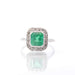 Ring 57 Art Deco Ring Platinum Emerald Diamonds 58 Facettes 25414