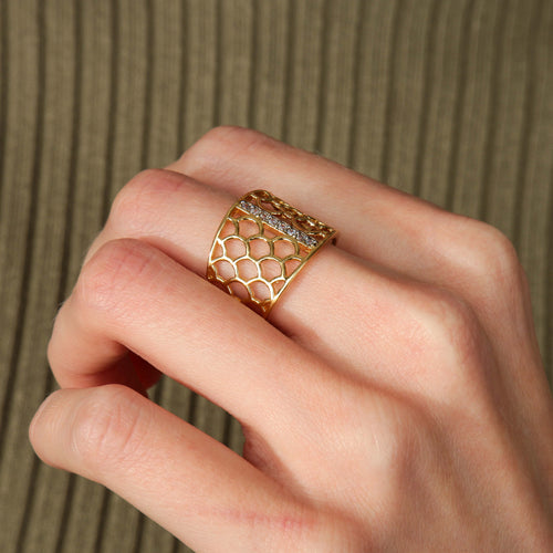Bague BAGUE "LIEM" OR & ZIRCONIUMS 58 Facettes BO/220069