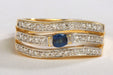Ring 58 Ring Yellow gold Sapphire 58 Facettes 00390CN