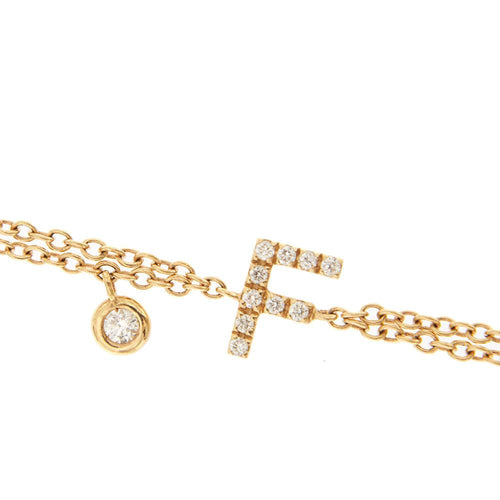 Bracelet Bracelet avec F et diamants 58 Facettes 27940