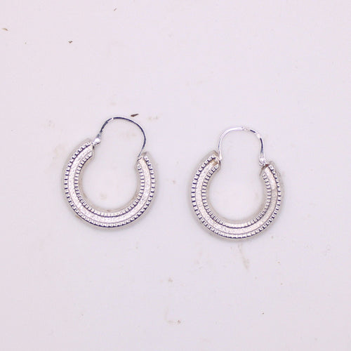 Boucles d'oreilles Créoles en or blanc 58 Facettes