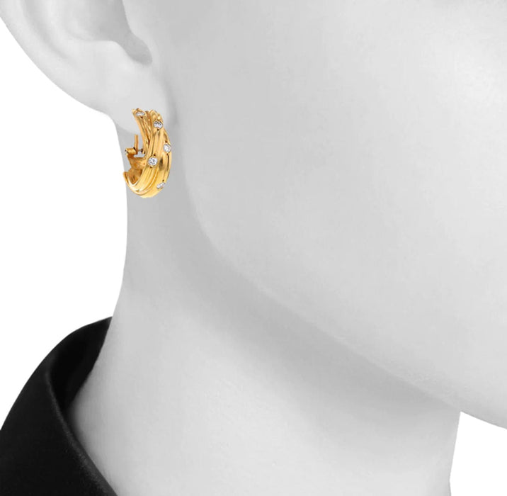 Boucles d'oreilles Cartier - Boucles d'oreilles créoles "Trinity" Diamants 58 Facettes