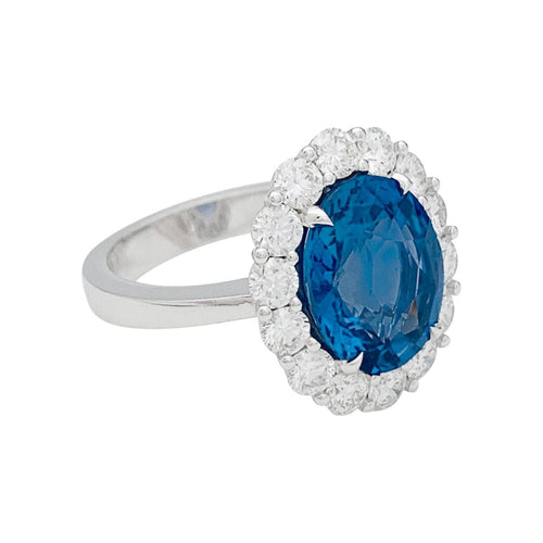 Bague Bague saphir 5,53 carats, entourage diamants. 58 Facettes 31198