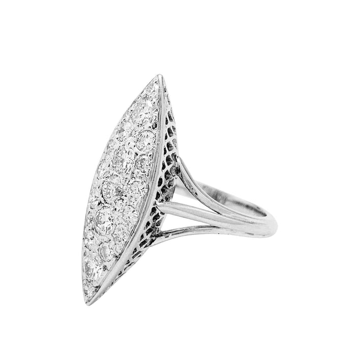 Bague 53 Bague marquise en or blanc et diamants 58 Facettes 30716