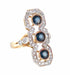 Ring “ART DECO” STYLE RING GOLD DIAMONDS & SAPPHIRE 58 Facettes BO/220088