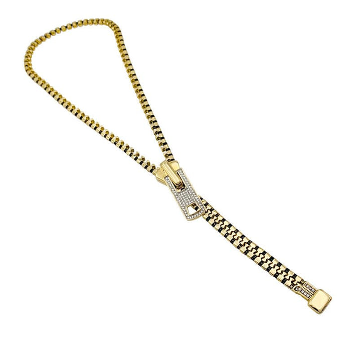 Collier Collier ZIP en or jaune et diamants. 58 Facettes 32259