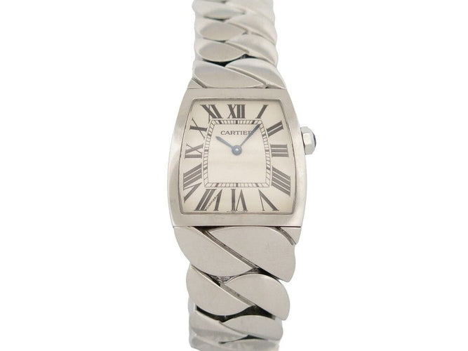 Montre montre CARTIER la dona large 2835 28 mm quartz acier palladie 58 Facettes 253462