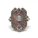 Bague Bague vintage jade violet opale argent 58 Facettes