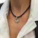 Necklace Fred necklace, “Movementé”, white gold, cord. 58 Facettes 31879