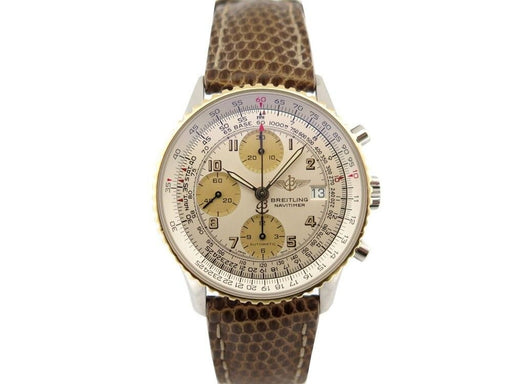 BREITLING old navitimer d13022 automatic chronograph 42m gold steel watch 58 Facettes 253469