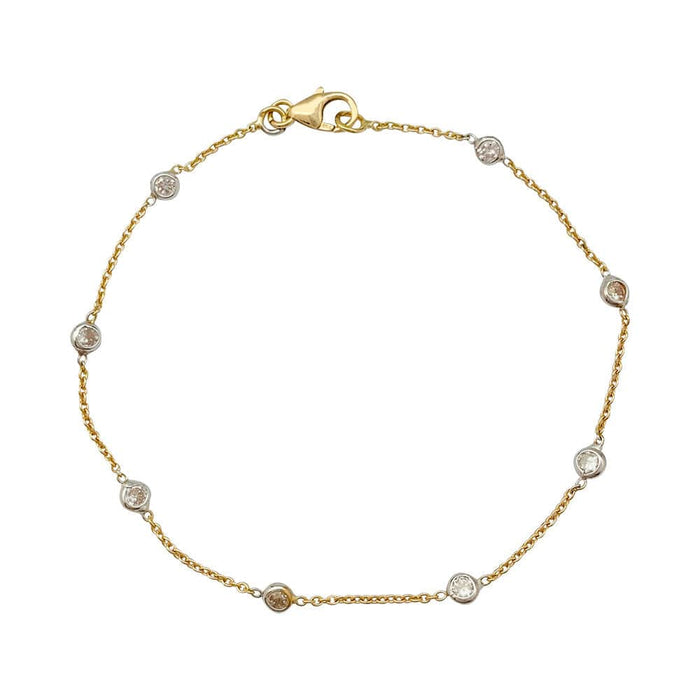 Bracelet Bracelet gouttière or jaune, or blanc et diamants. 58 Facettes 31762