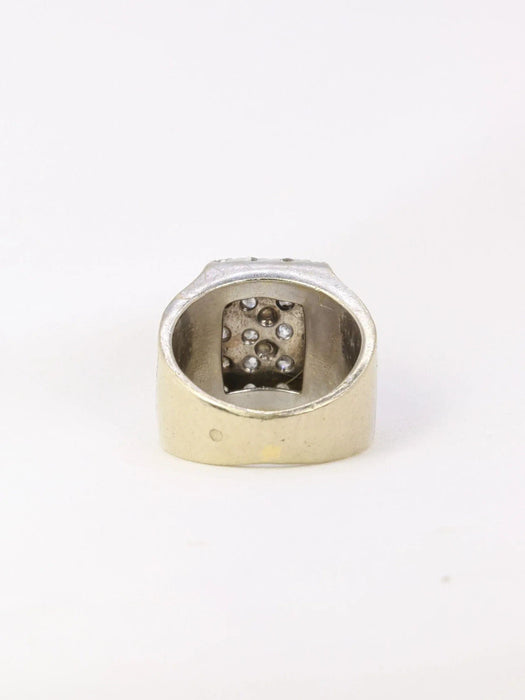 Bague Bague Chevalière vintage pavage diamants 58 Facettes J12