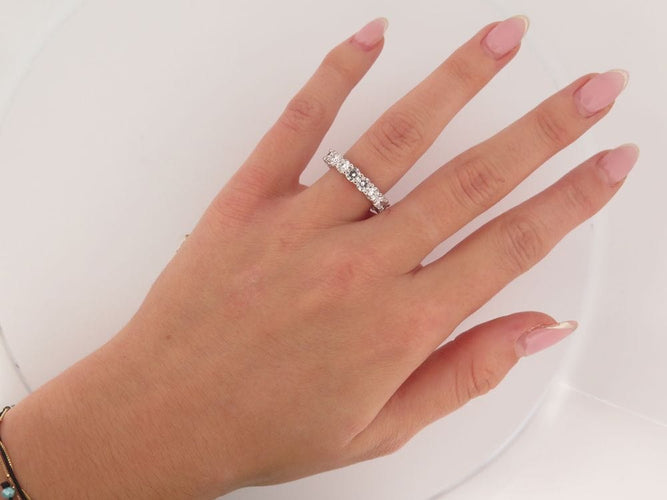 Bague 51 bague alliance americaine platine sertie 17 diamants 3ct 58 Facettes 223699