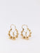 Vintage hoop earrings with faceted balls and yellow gold pearls 58 Facettes 879