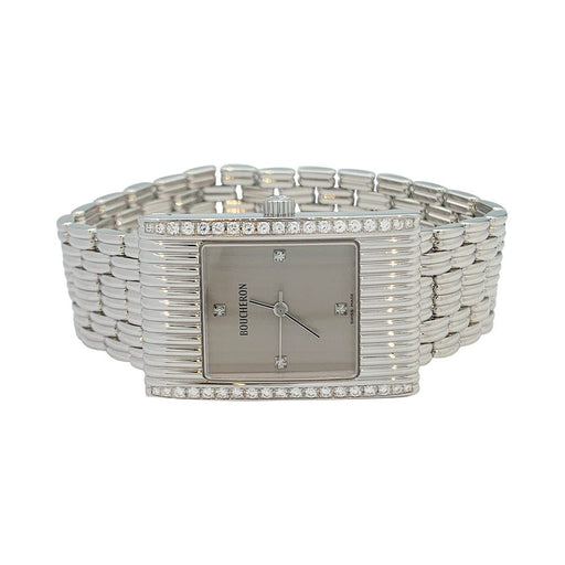 Boucheron Watch, “Reflet”, steel and diamonds. 58 Facettes 31819