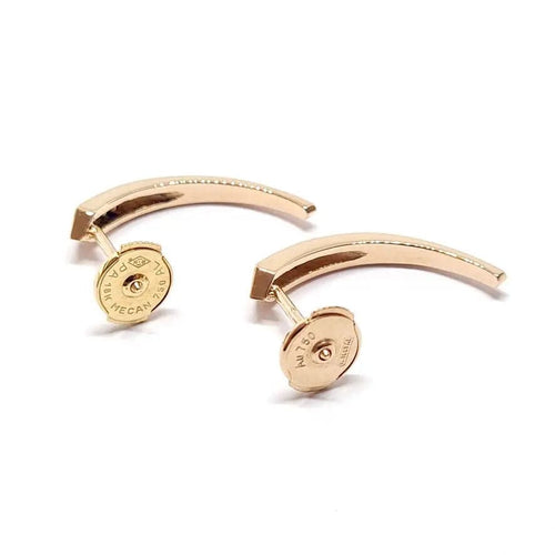 Boucles d'oreilles Boucles d'oreilles griffes or rose diamants 58 Facettes