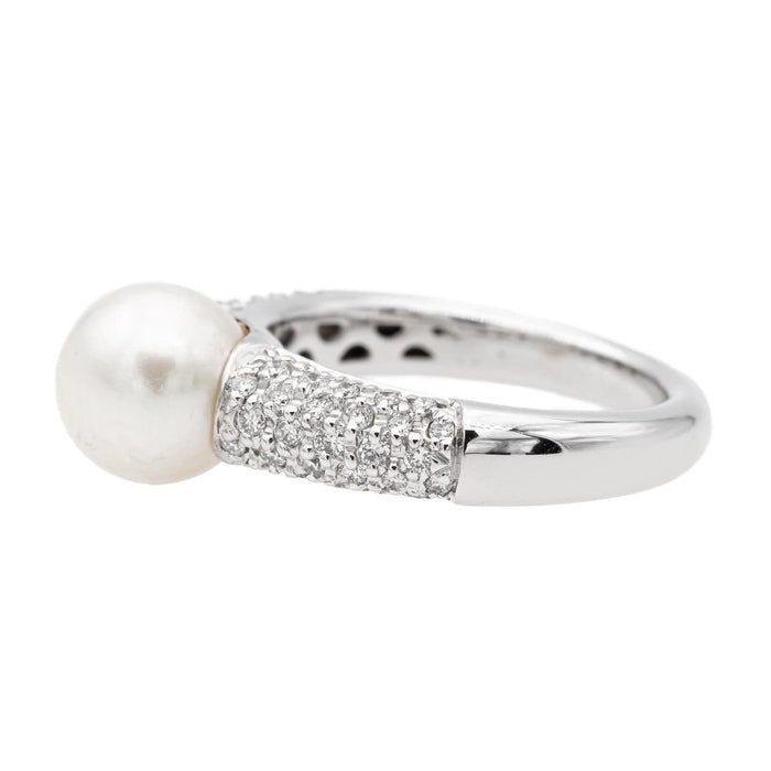 Bague 53 Bague Cocktail Or blanc Perle 58 Facettes 2686301CN