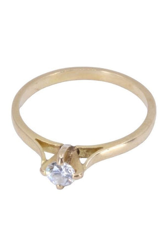 Bague 48 Solitaire diamants, or jaune 58 Facettes 064111