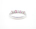 Bague 54 Demi alliance Or blanc Rubis et Diamants 58 Facettes