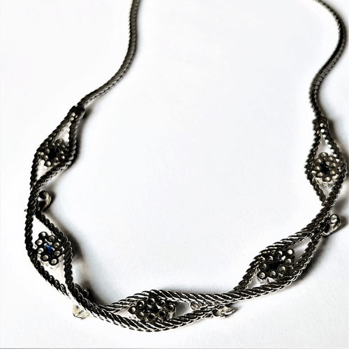 Collier Collier Saphirs Diamants Or blanc 58 Facettes 20400000676