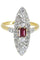 Bague 53 MARQUISE ANCIENNE RUBIS ET DIMANANTS 58 Facettes 052881