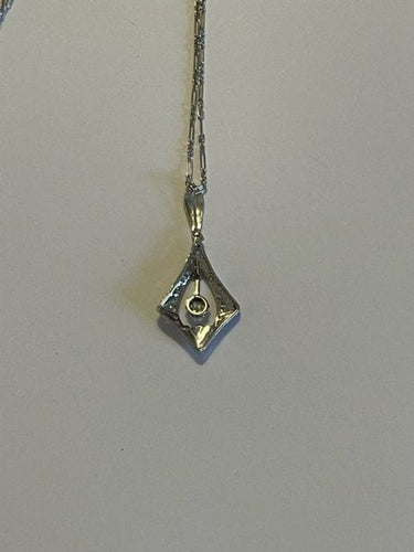 Collier Pendentif diamants et chaine époque Art Déco 58 Facettes