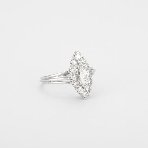 Bague 56.5 Bague or blanc, diamants 58 Facettes HS4196