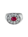 Ring 60 White Gold Ruby Diamond Ring 58 Facettes