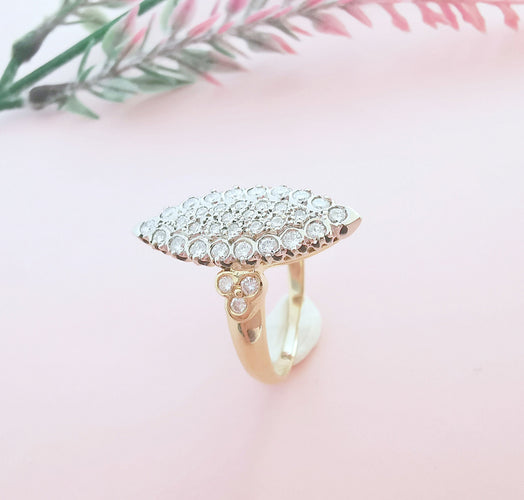 Bague Bague Marquise Diamants 0,97 carat 58 Facettes AA 1625