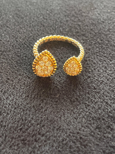 Bague Bague double poire diamant 58 Facettes