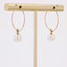 Boucles d'oreilles Créoles or jaune perle de culture 58 Facettes 16-108B