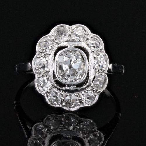 Bague 51 Bague ancienne fleur en diamants 58 Facettes 23-009