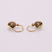 Earrings 2 gold leverback earrings with circle motif 58 Facettes