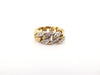 Ring 58 vintage POMELLATO curb ring 18k white and yellow gold and diamonds 58 Facettes 253587
