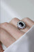 Ring 55 Art Deco pompadour ring White gold Platinum Sapphire Diamonds 58 Facettes