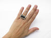 Bague 53 bague t53 en or jaune 18k sertie cristal de roche onyx & diamants 0.35ct 58 Facettes 253466