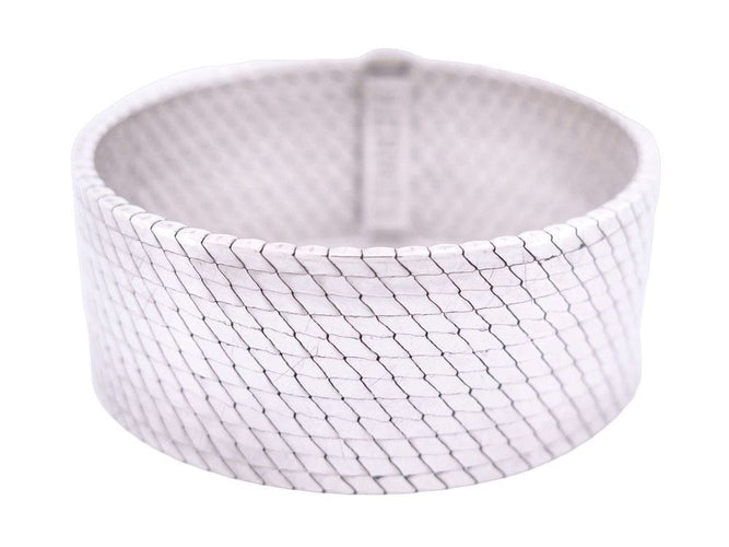 Bracelet bracelet HERMES manchette maille miroir 19 argent 925 58 Facettes 257681