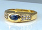 Bague 53 Bague jonc en or jaune 18 carats, saphir et diamants. 58 Facettes AB274