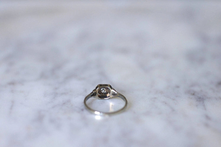 Bague Solitaire diamant Art Déco géométrique 58 Facettes