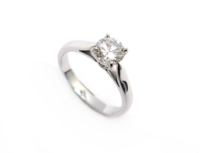 Bague 52 bague solitaire t52 or blanc 18k et diamant 1.02 carats gvs1 58 Facettes 234468