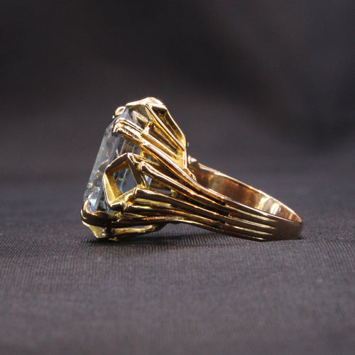 Bague 52 Bague cocktail  Or jaune Aigue-marine 58 Facettes