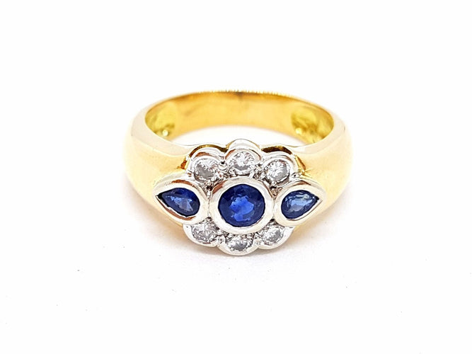 Bague 56 Bague Or jaune Saphir 58 Facettes 00696CN