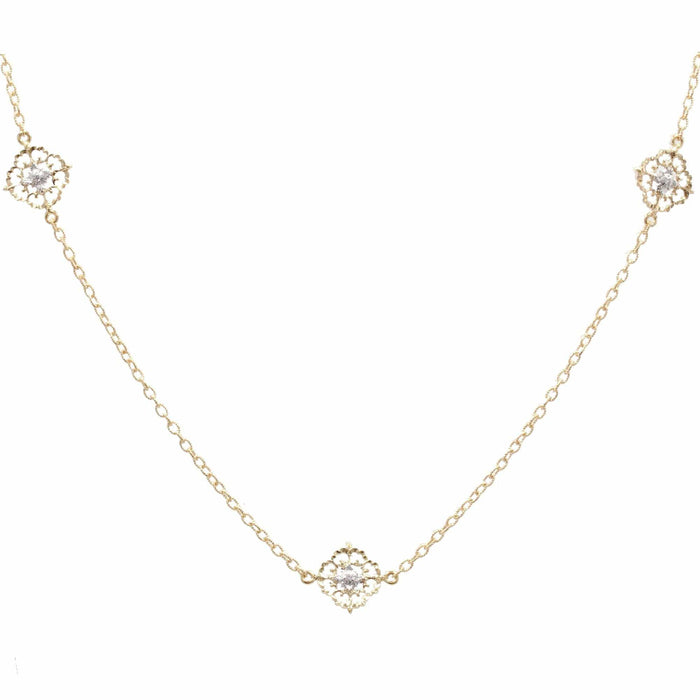 Collier Sautoir diamants ors jaune et blanc arabesques 58 Facettes K4208