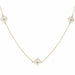 Yellow and white gold diamond long necklace arabesques 58 Facettes K4208