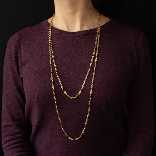 Collier Sautoir ancien en or maille ciselée 58 Facettes 21-766