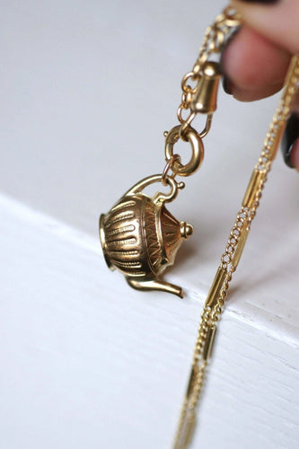 Pendentif Pendentif vintage théière en or jaune 58 Facettes