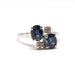 Ring 46 Ring you & me sapphires diamonds white gold 58 Facettes