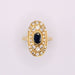 Ring Yellow gold sapphire and diamond shuttle ring 58 Facettes