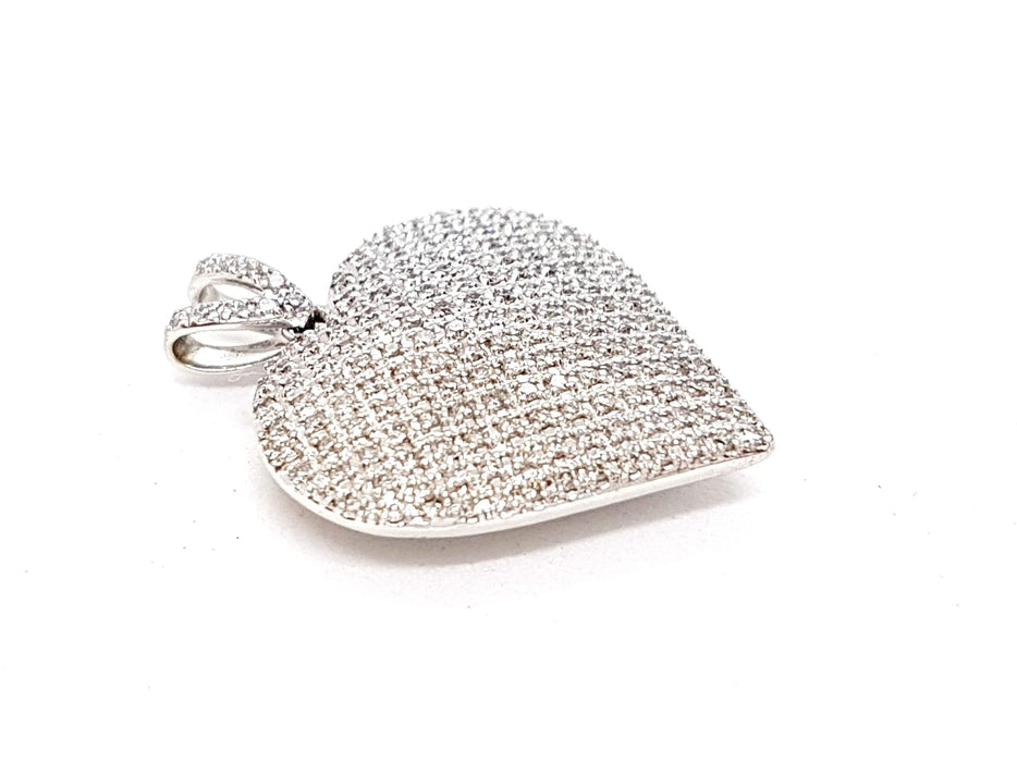 Pendentif Pendentif Coeur Or blanc Diamant 58 Facettes 06411CD